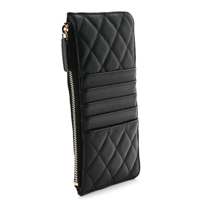Chanel Caviar Quilted Classic Flat Wallet Pouch Black 3 of 9