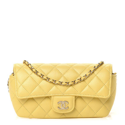 Chanel Caviar Quilted Glasses Case With Chain Yellow 1 of 11