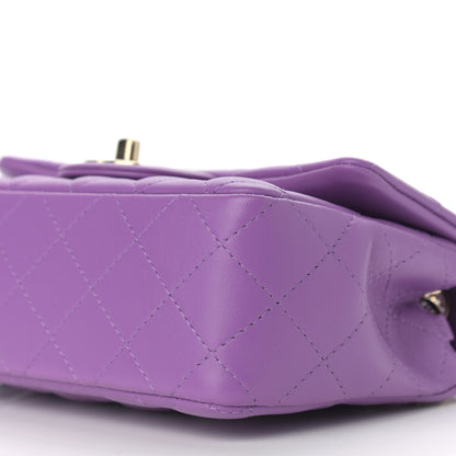 Chanel Lambskin Quilted Mini Rectangular Flap Purple 10 of 10