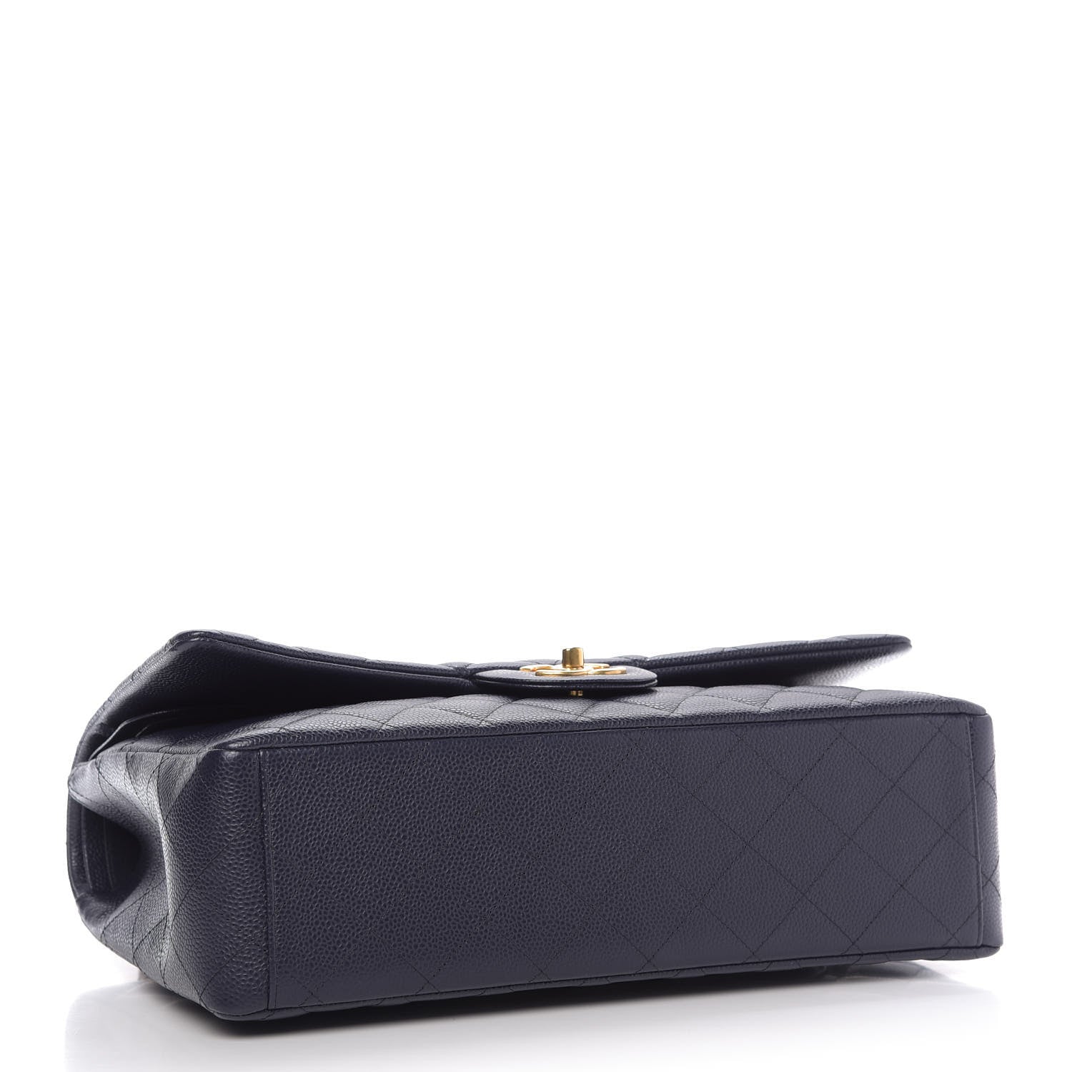 Chanel Caviar Quilted Maxi Double Flap Navy Blue 4 of 10