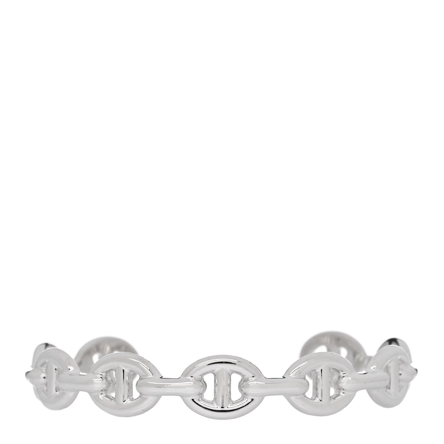 Hermes Sterling Silver MM Chaine d'Ancre Enchainee Cuff Bracelet ST 1 of 4