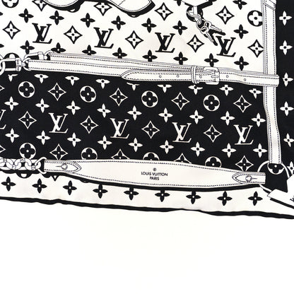 Louis Vuitton Silk Monogram Confidential Bandana Black White 2 of 3