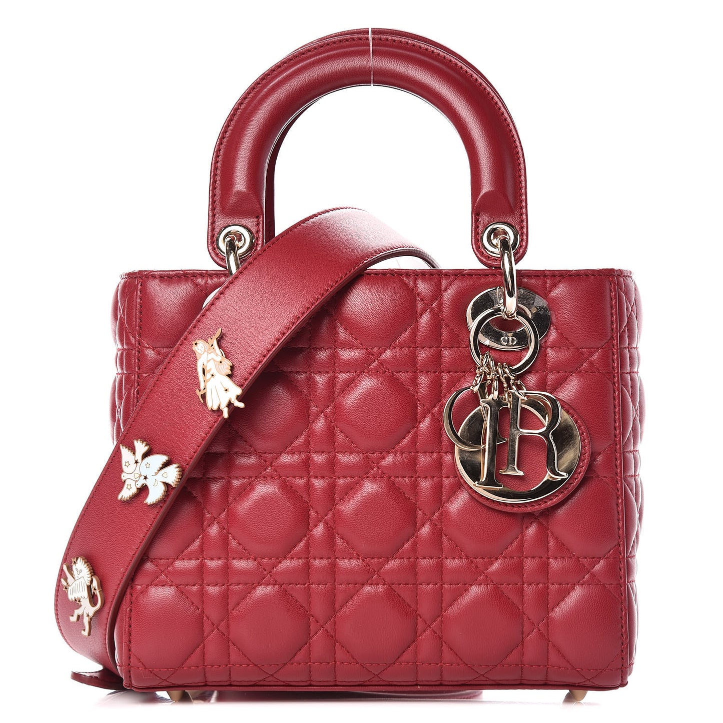 Lambskin Cannage Small My Lady Dior Red