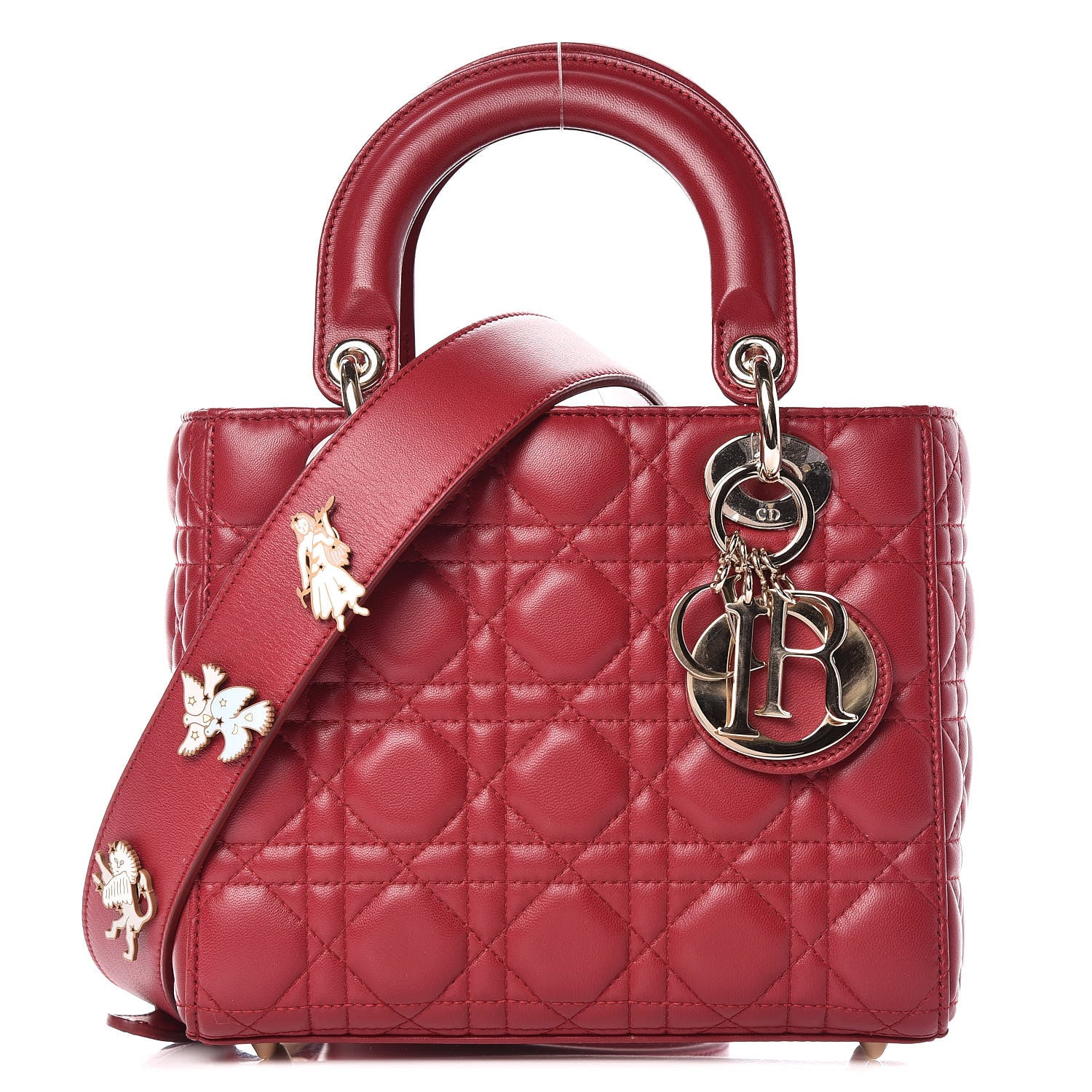 Christian Dior Lambskin Cannage Small My Lady Dior Red 1 of 11