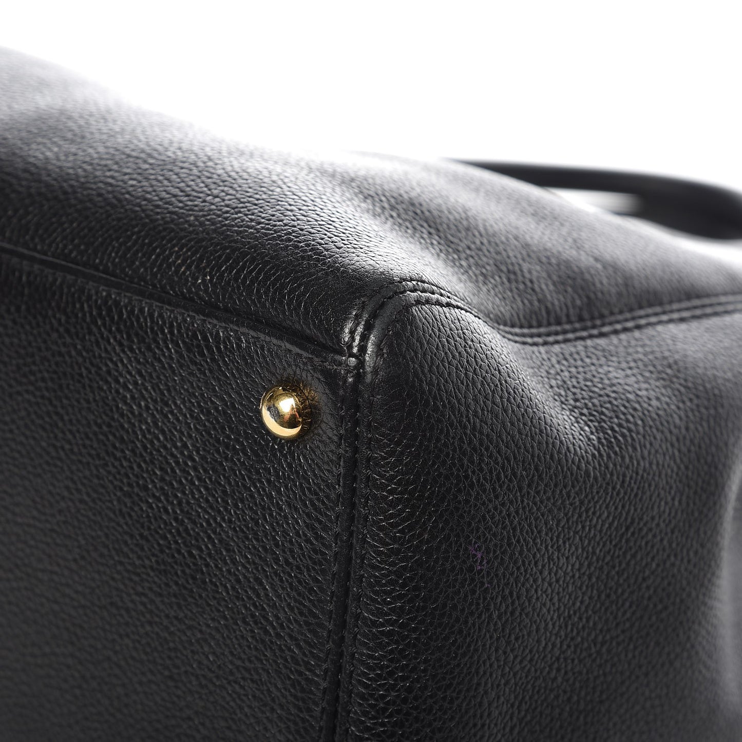 Calfskin Cerf Executive Shopper Tote Black