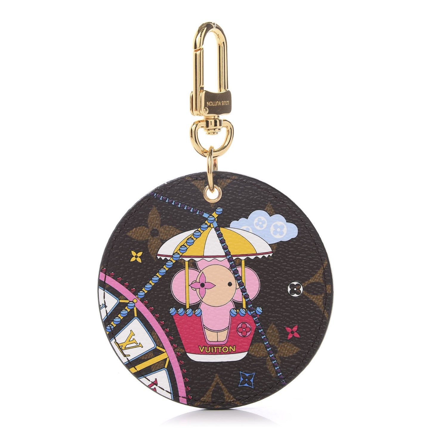 Monogram 2020 Christmas Animation Big Wheel Bag Charm Key Ring Rose Ballerine