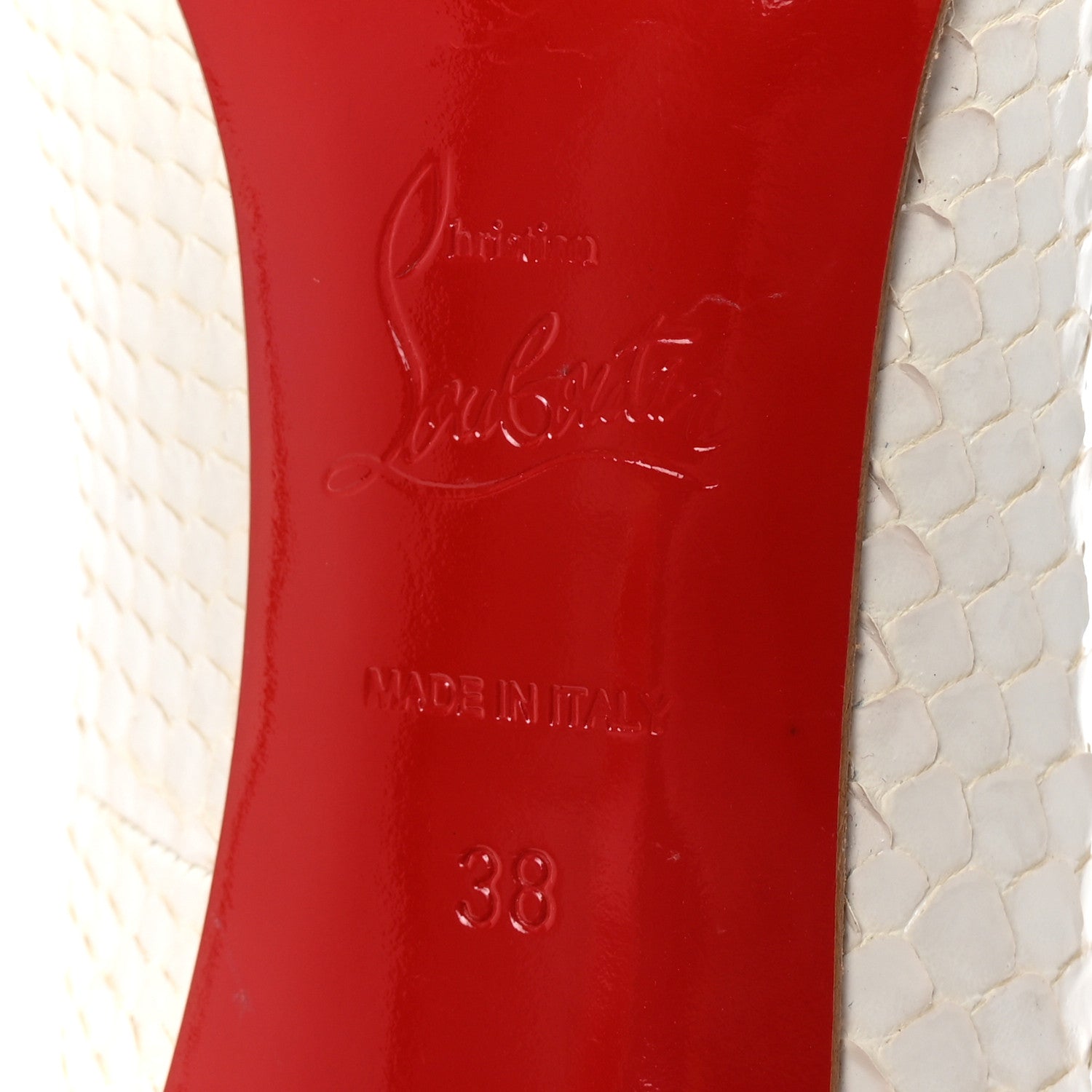 Christian Louboutin Snakeskin Crystal Lame So Kate 120 Pumps 38 White 7 of 8