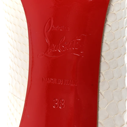 Christian Louboutin Snakeskin Crystal Lame So Kate 120 Pumps 38 White 7 of 8