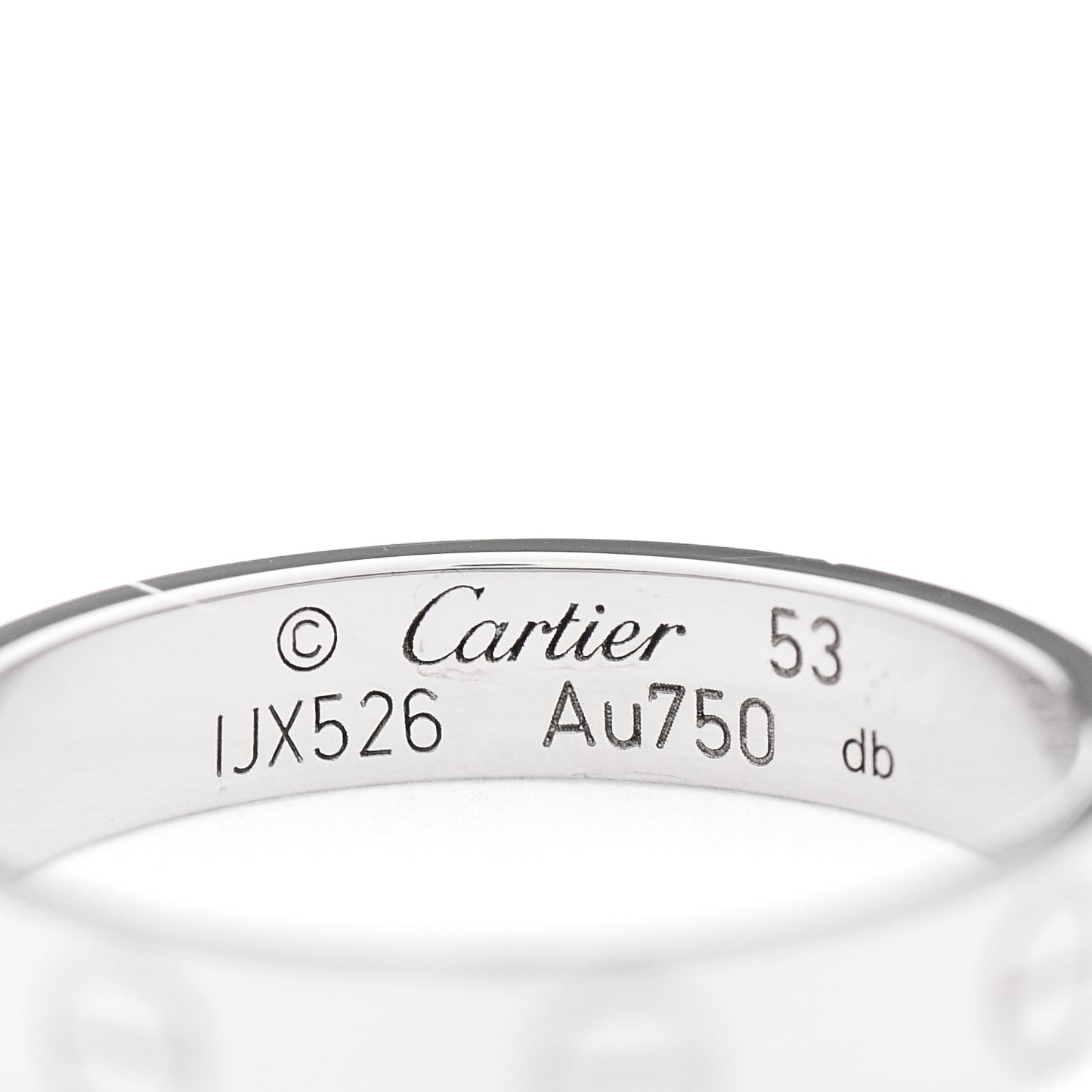 18K White Gold 3.5mm LOVE Wedding Band Ring 53 6.5
