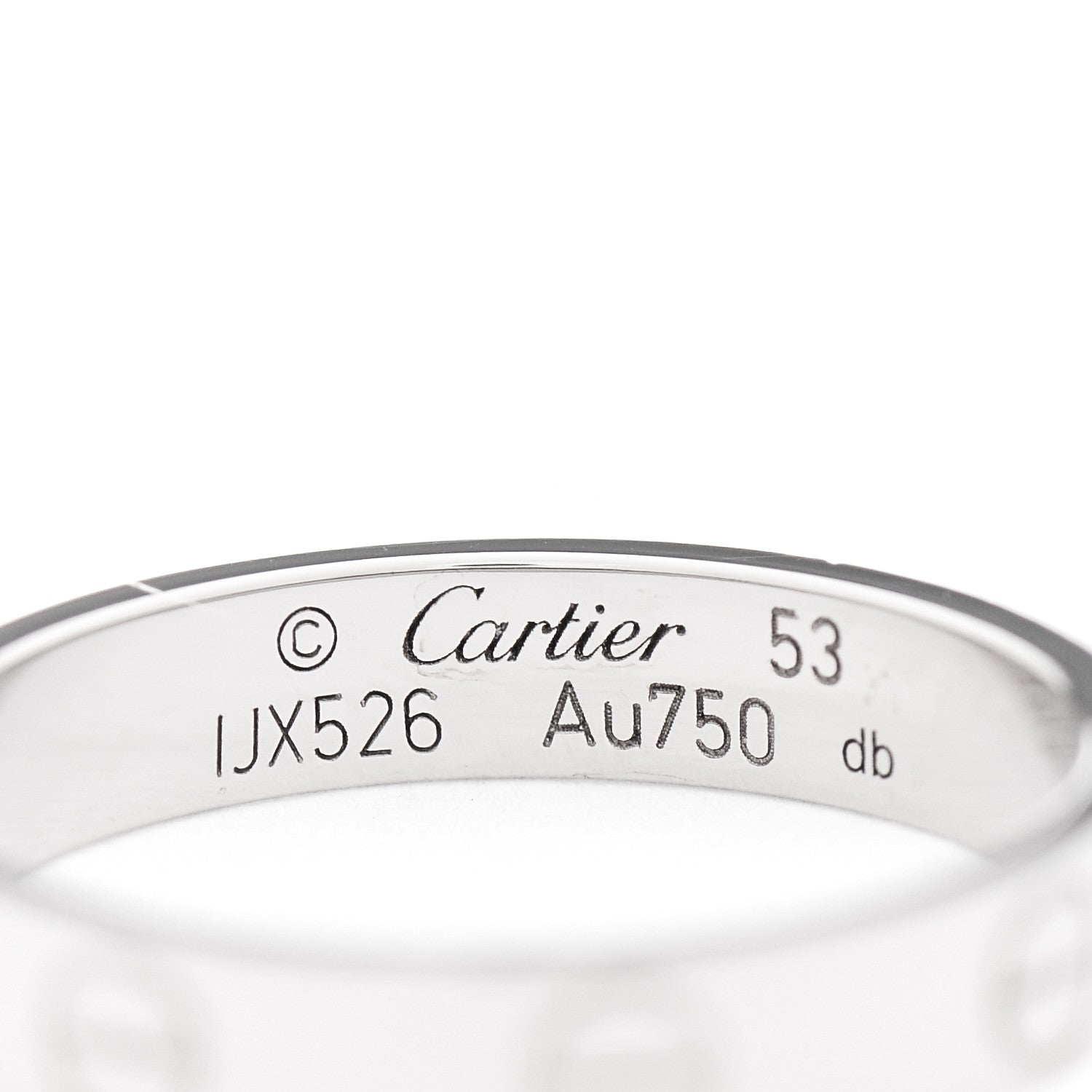 Cartier 18K White Gold 3.5mm LOVE Wedding Band Ring 53 6.5 3 of 5