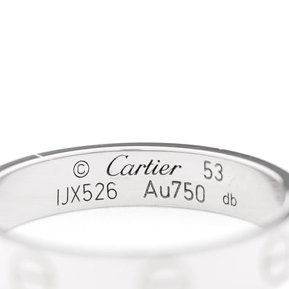 Cartier 18K White Gold 3.5mm LOVE Wedding Band Ring 53 6.5 3 of 5