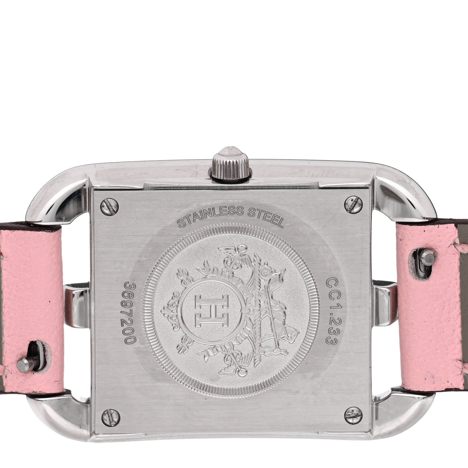 Hermes Stainless Steel Swift Diamond Pink Sapphire Mother of Pearl 23mm Cape Cod Quartz Watch Rose Sakura 4 of 5