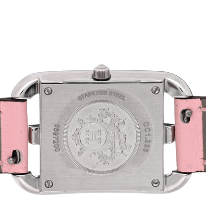 Hermes Stainless Steel Swift Diamond Pink Sapphire Mother of Pearl 23mm Cape Cod Quartz Watch Rose Sakura 4 of 5