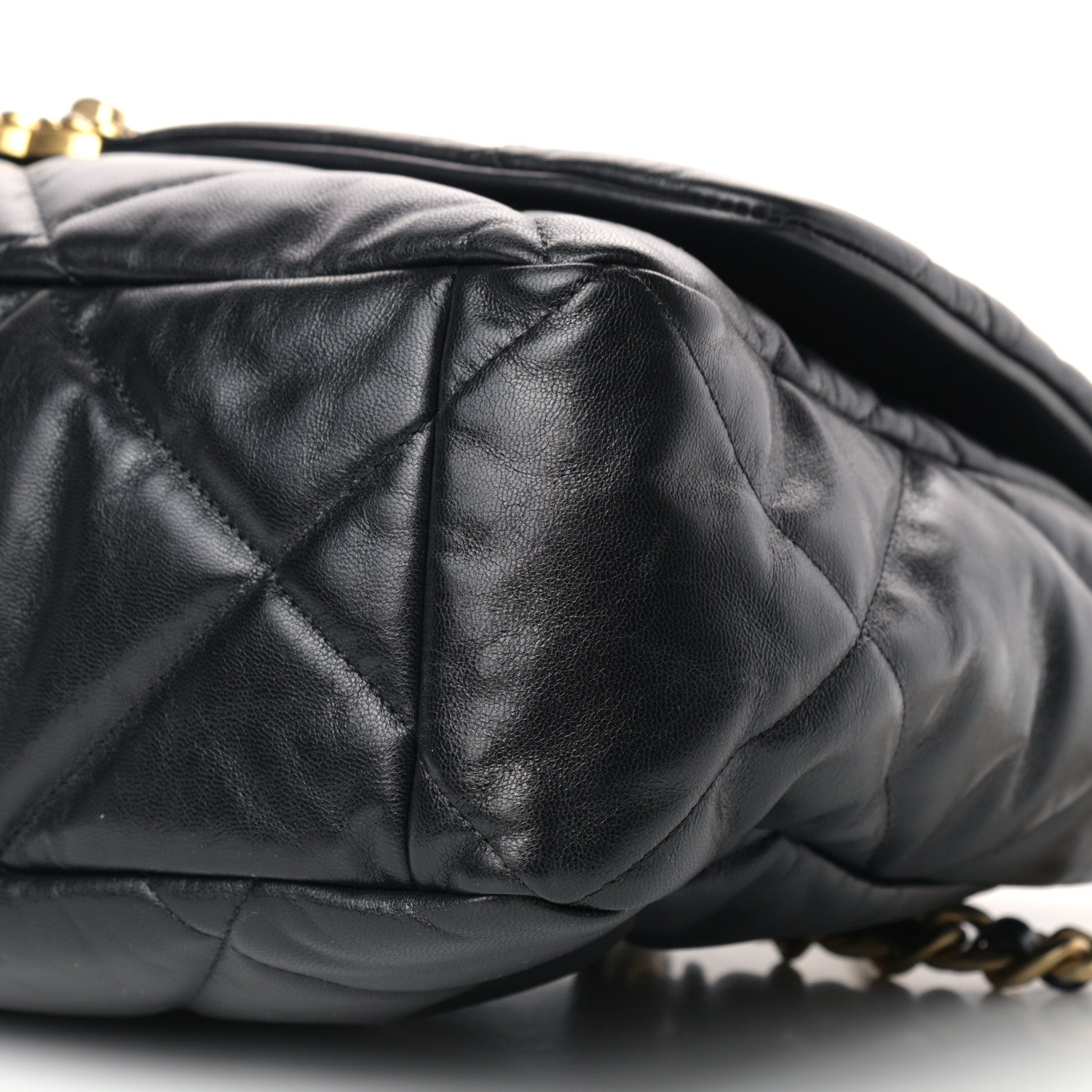 Chanel Shiny Goatskin Quilted Maxi Chanel 19 Flap Black 8 of 10
