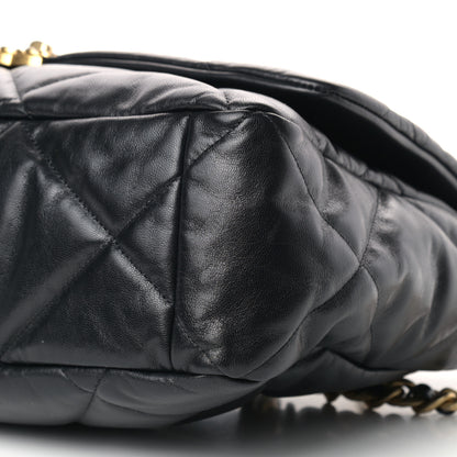 Chanel Shiny Goatskin Quilted Maxi Chanel 19 Flap Black 8 of 10