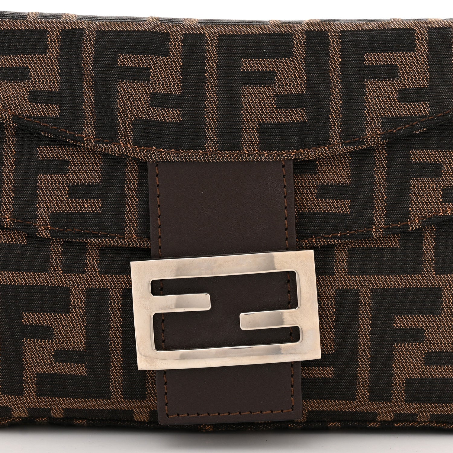 Fendi Zucca Baguette Double Flap Tobacco 7 of 11