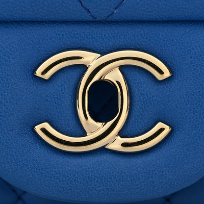 Chanel Lambskin Quilted Jumbo Double Flap Blue 12 of 14
