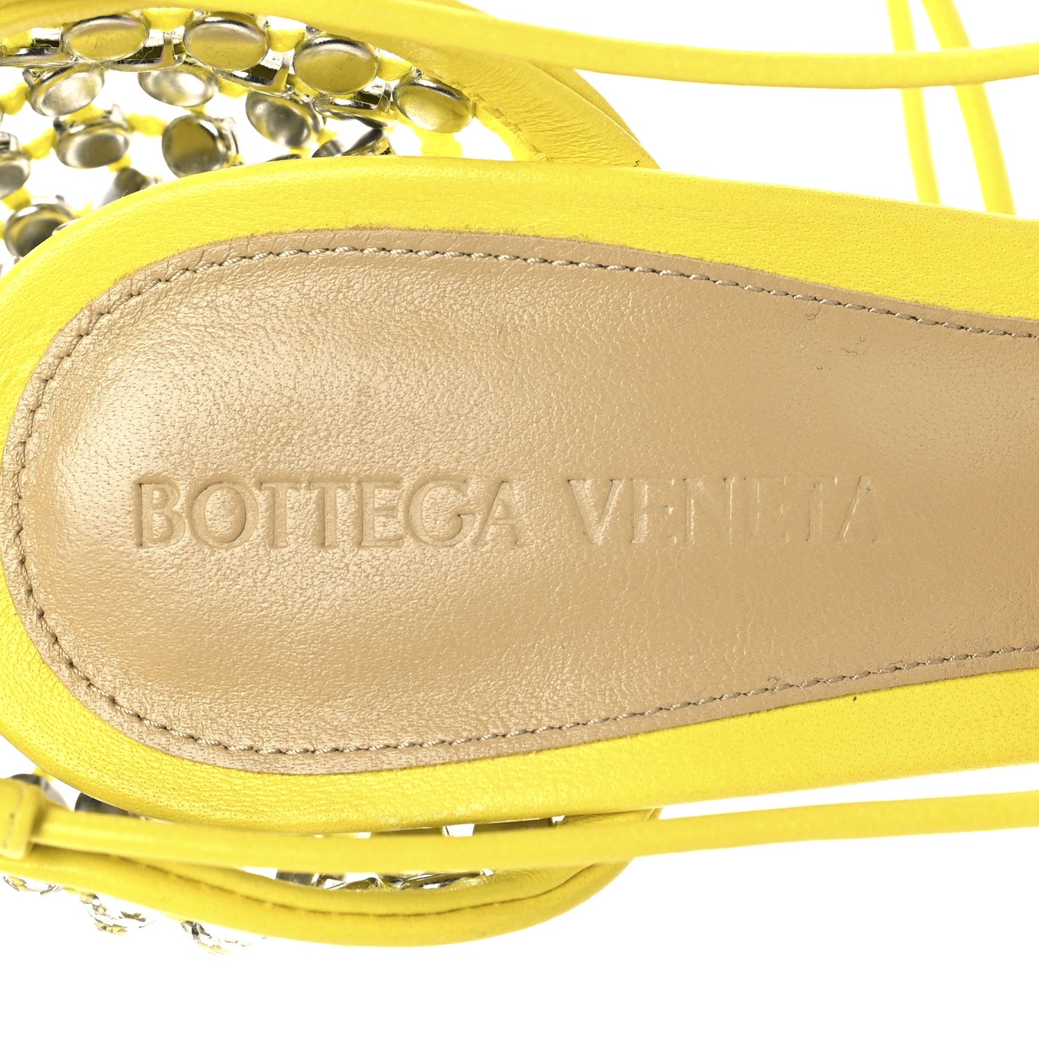 Bottega Veneta Mesh Nappa Crystal Embellished Sparkle Stretch Ankle Tie Sandals 36 36 Light House 8 of 9