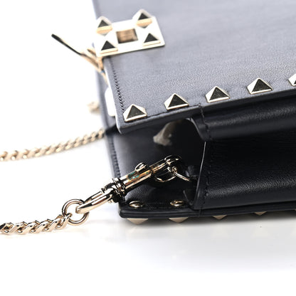 Valentino Garavani Vitello Rockstud Chain Clutch Black 5 of 5