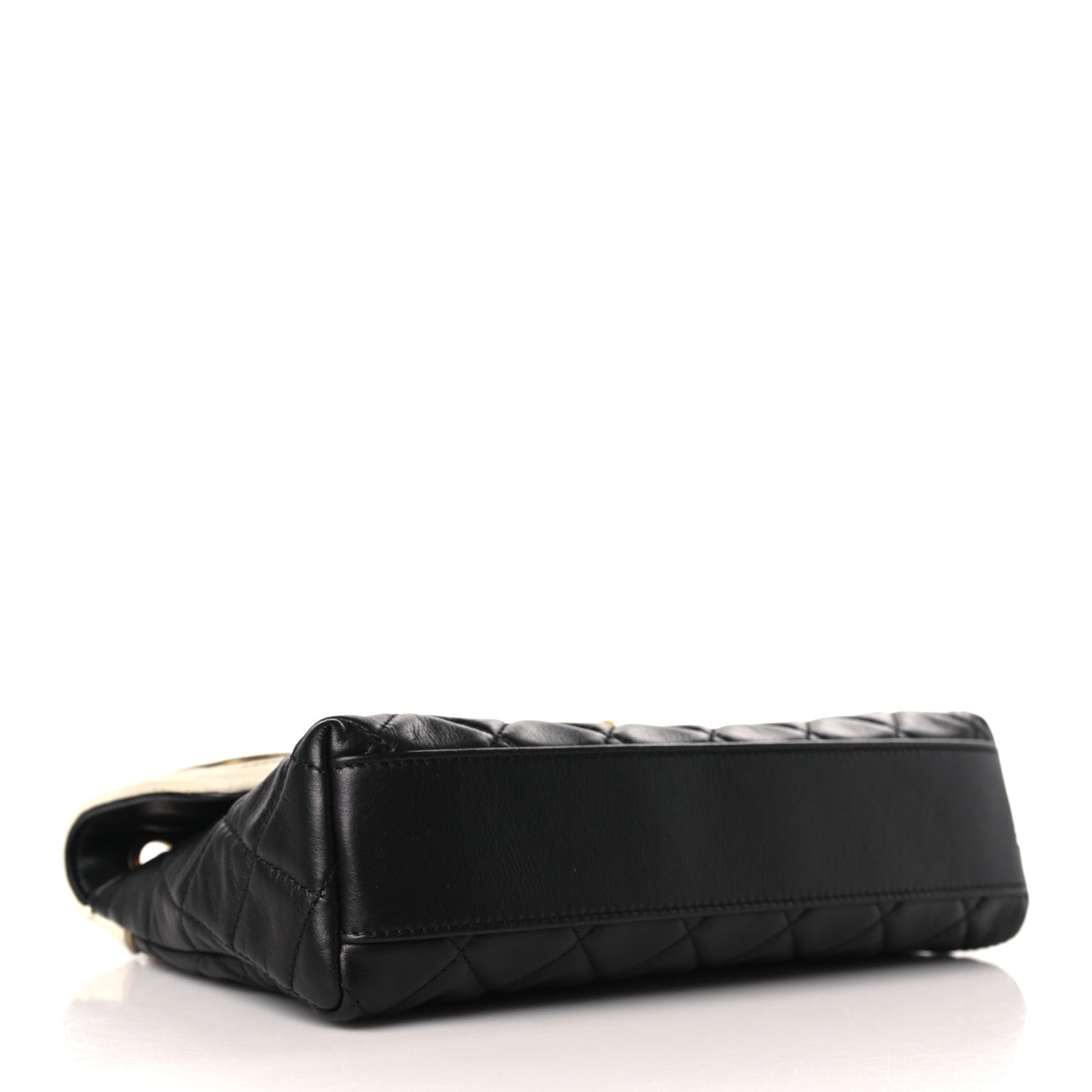 Chanel Lambskin Quilted Mademoiselle East West Flap Black White 4 of 10