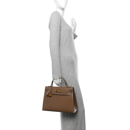 Hermes Tadelakt Sellier Kelly 32 Etoupe 2 of 14