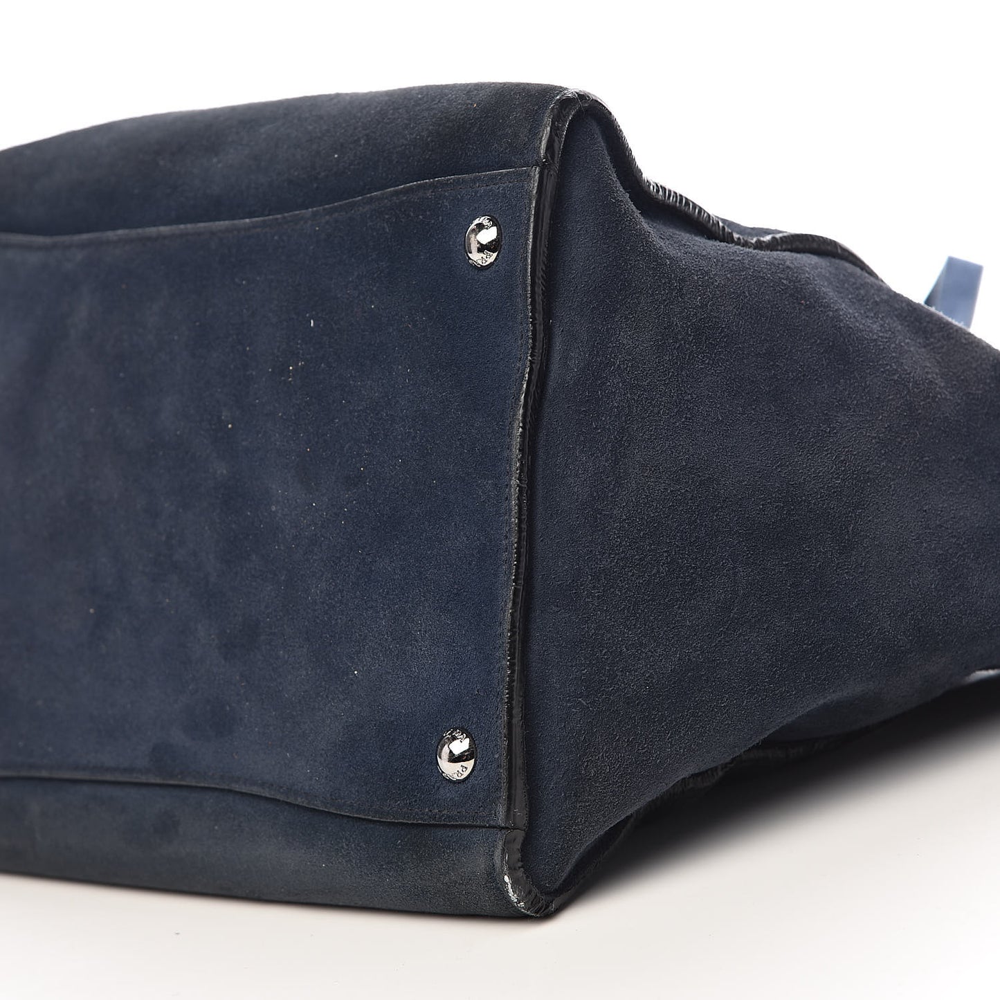 Suede Scamosciato Twin Pocket Tote Oltremare