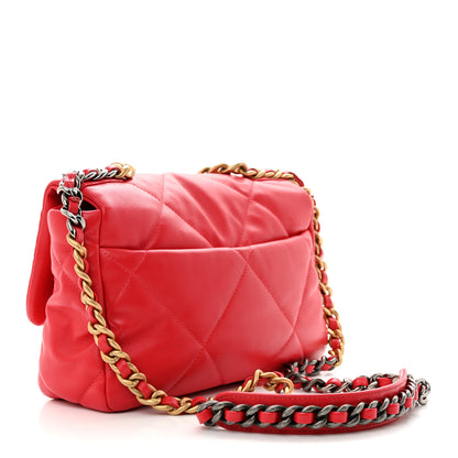 Chanel Lambskin Quilted Medium Chanel 19 Flap Red 3 of 12