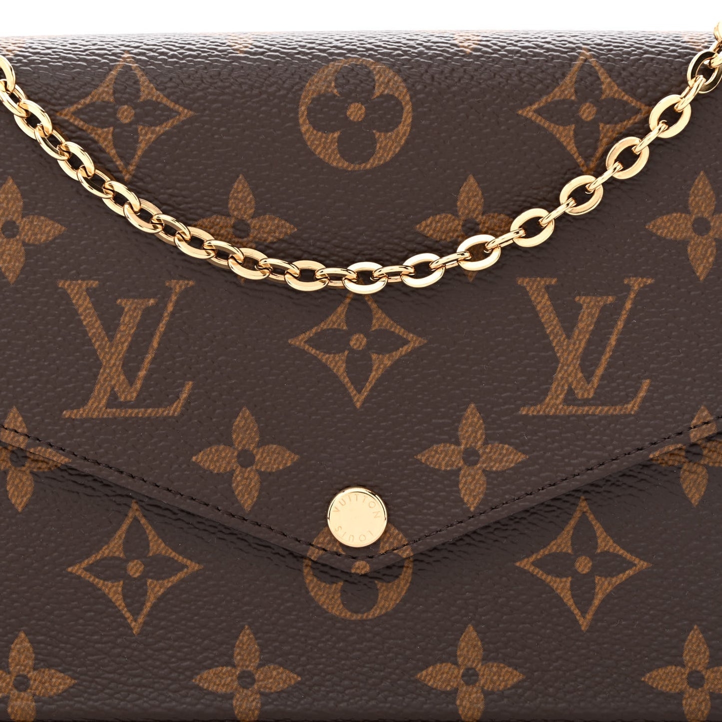 Monogram Pochette Felicie Chain Wallet Fuchsia