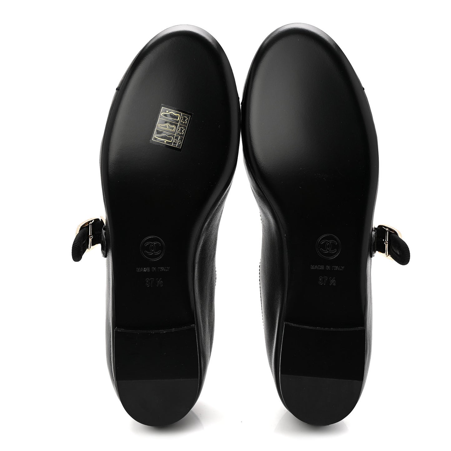 Lambskin Mary Jane Flats 37.5 Black