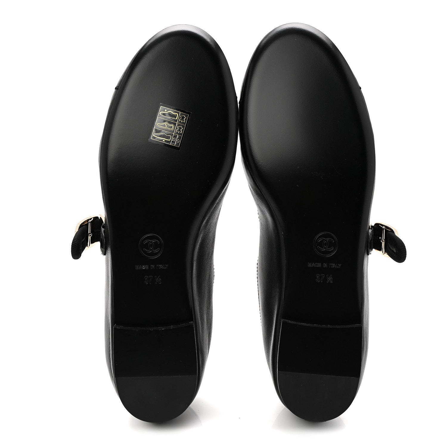 Chanel Lambskin Mary Jane Flats 37.5 Black 6 of 10