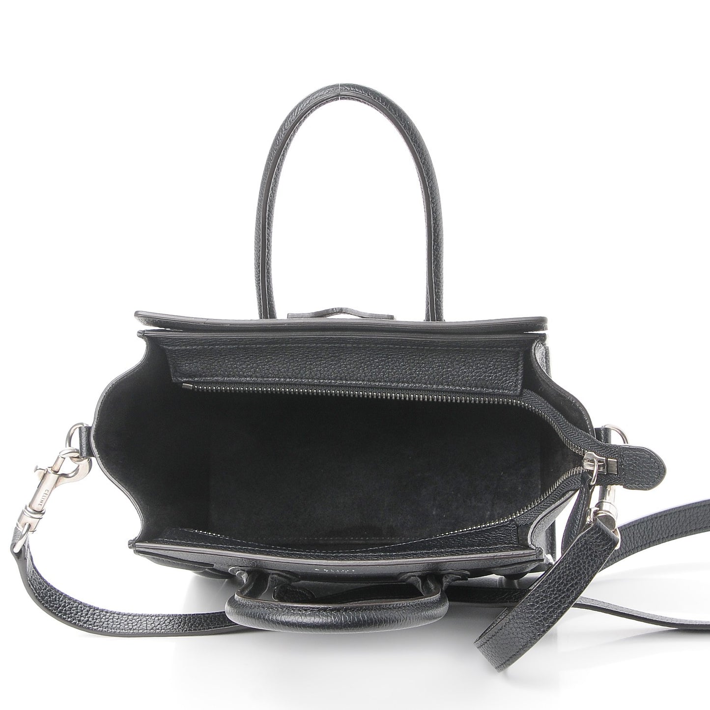 Drummed Calfskin Nano Luggage Black