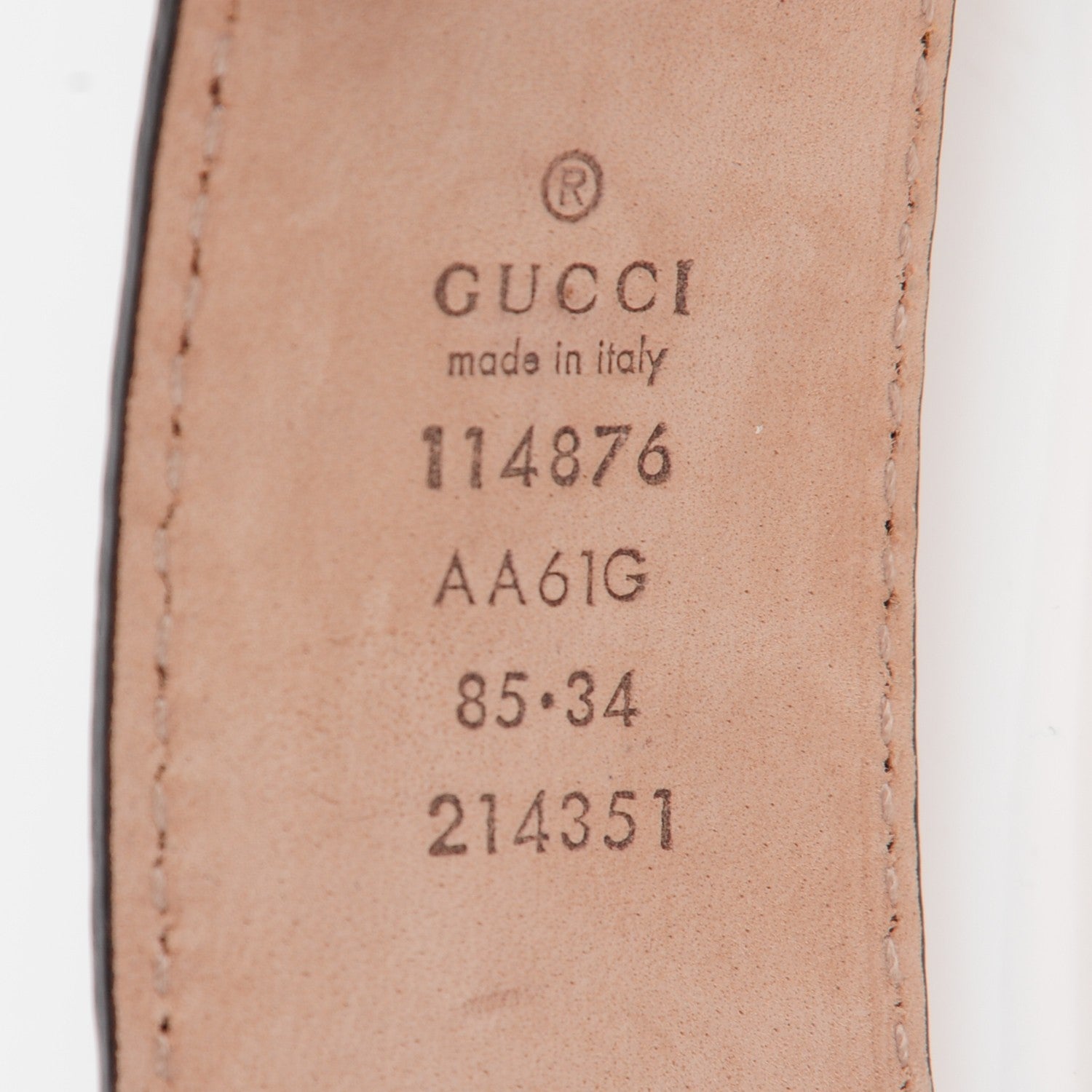Gucci Guccissima Signature Interlocking G 40mm Belt 85 34 Nectarine 4 of 6