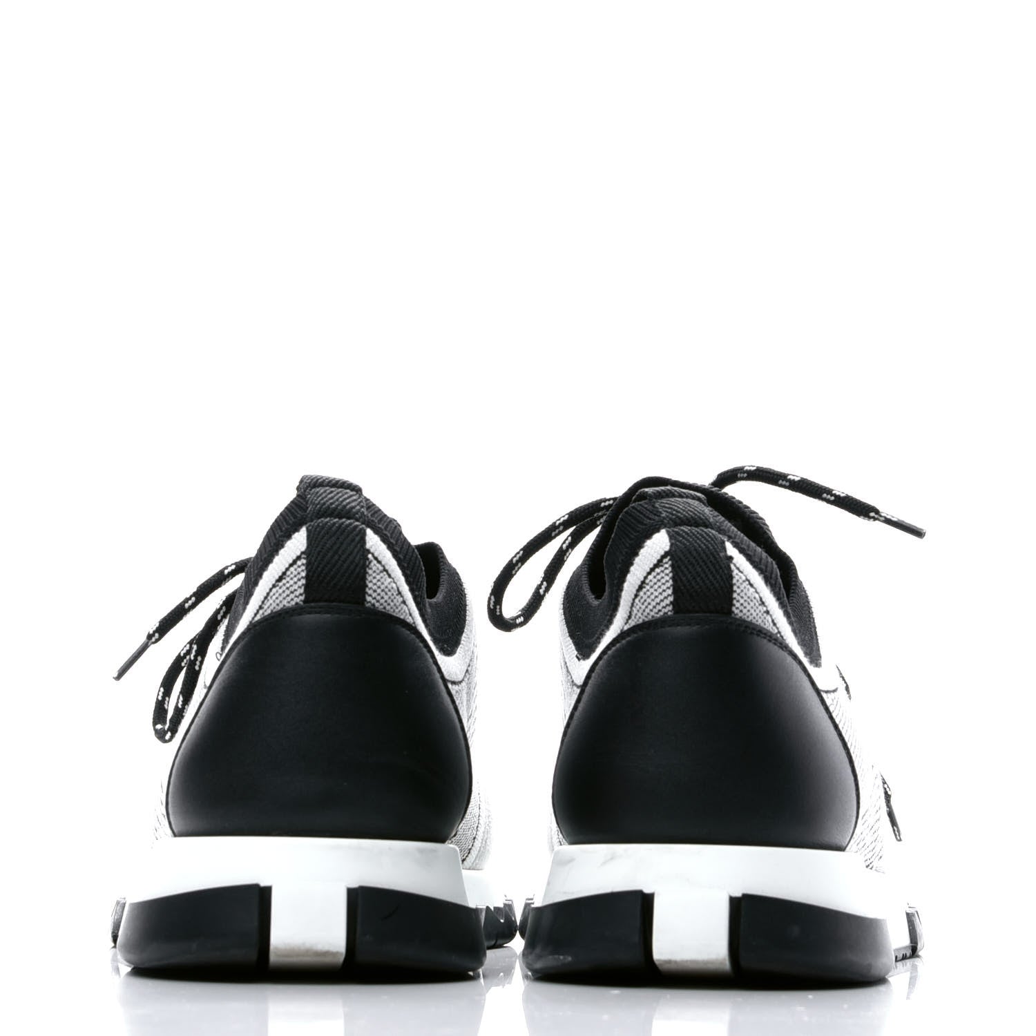 Hermes Knit Bi-Color Womens Addict Sneakers 40 Black White 5 of 8