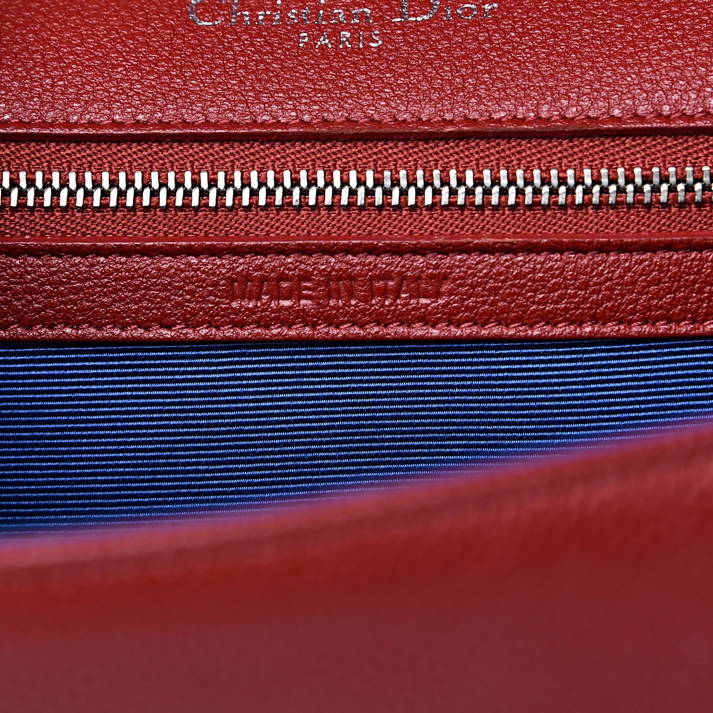 Grained Calfskin Medium Diorama Flap Bag Red