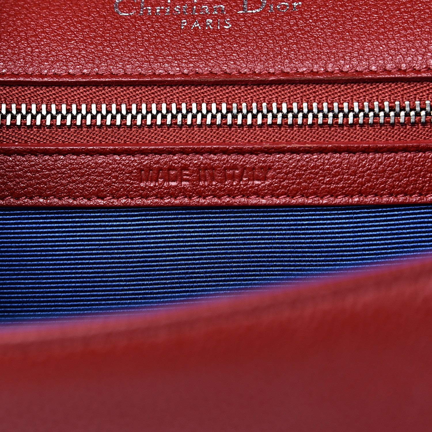 Christian Dior Grained Calfskin Medium Diorama Flap Bag Red 7 of 12
