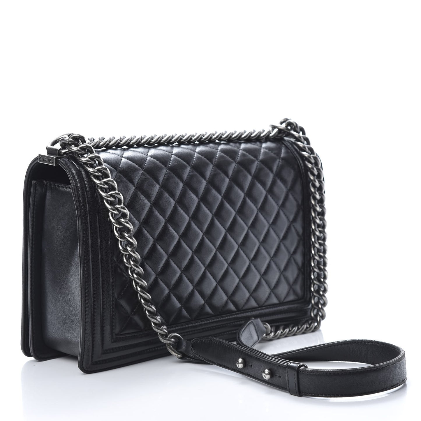 Calfskin Quilted New Medium Boy Flap Black