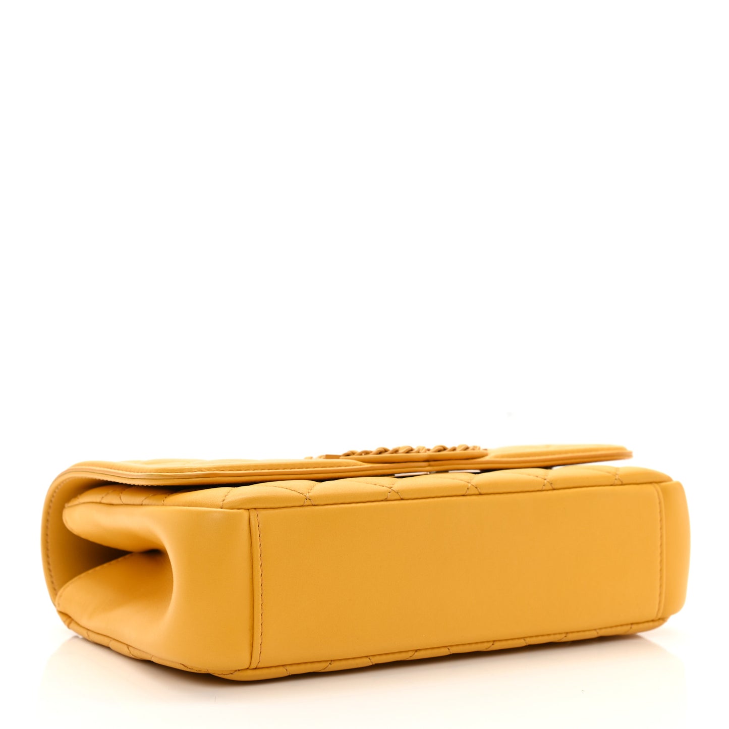 Lambskin Quilted Small CC Filigree Flap Yellow
