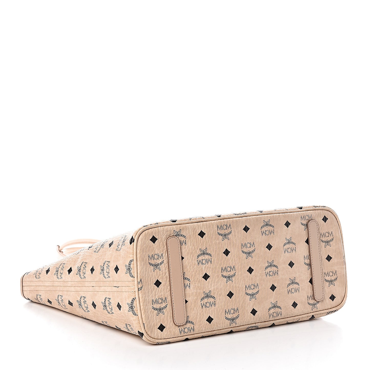 Visetos Medium Rabbit Top Zip Shopper Tote Beige