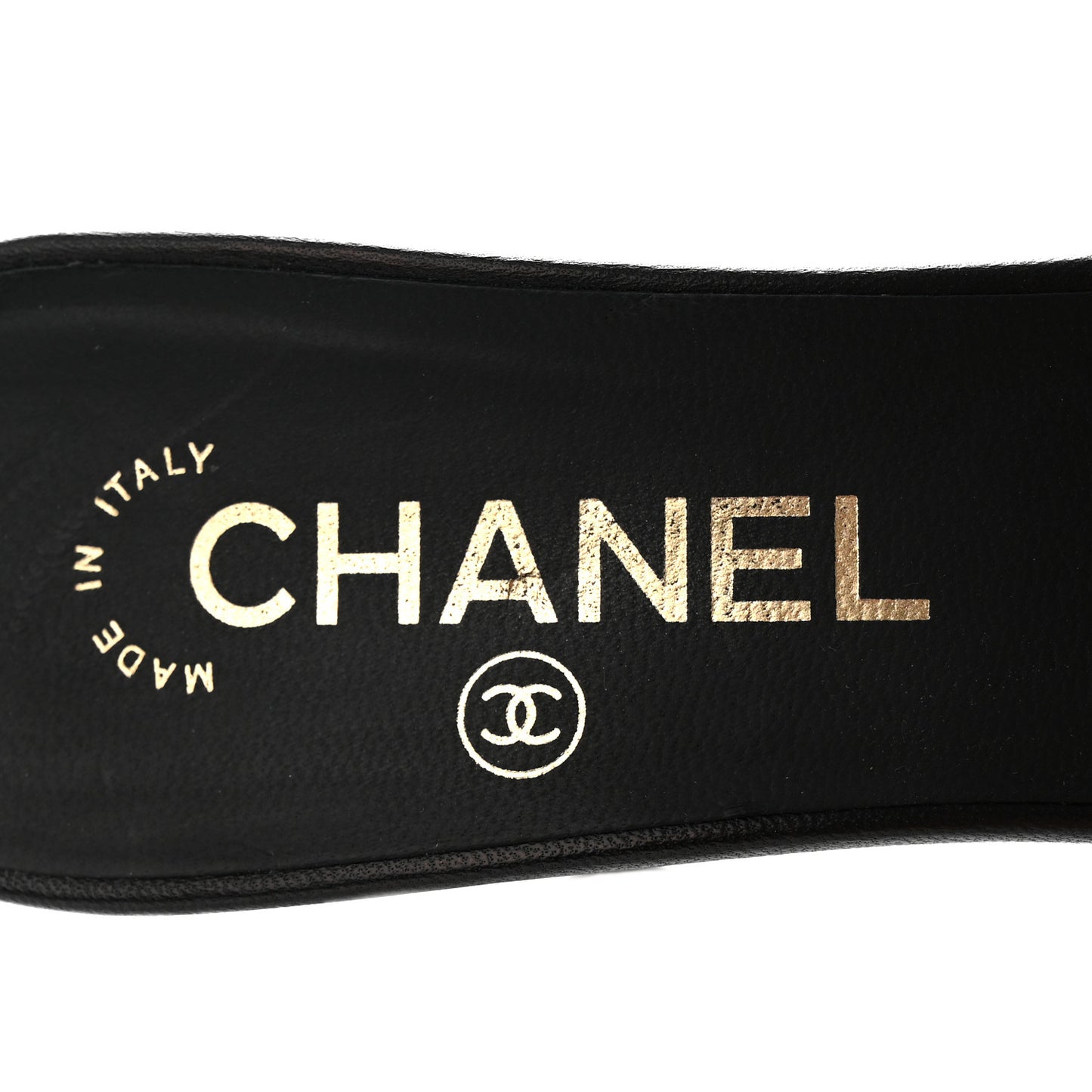 Lambskin CC Chain Mules 38.5 Black