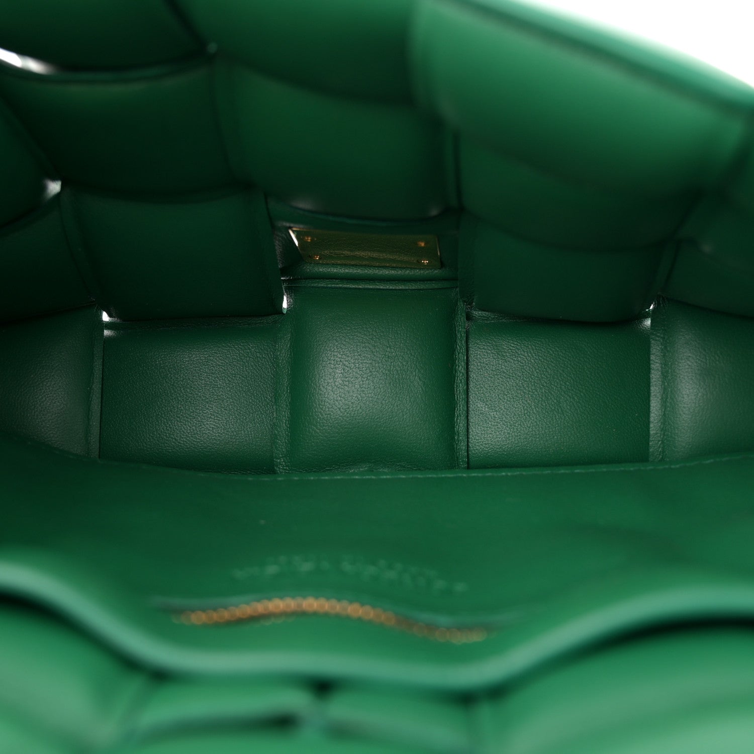 Bottega Veneta Lambskin Maxi Intreccio Padded Chain Cassette Crossbody Bag Racing Green 5 of 9