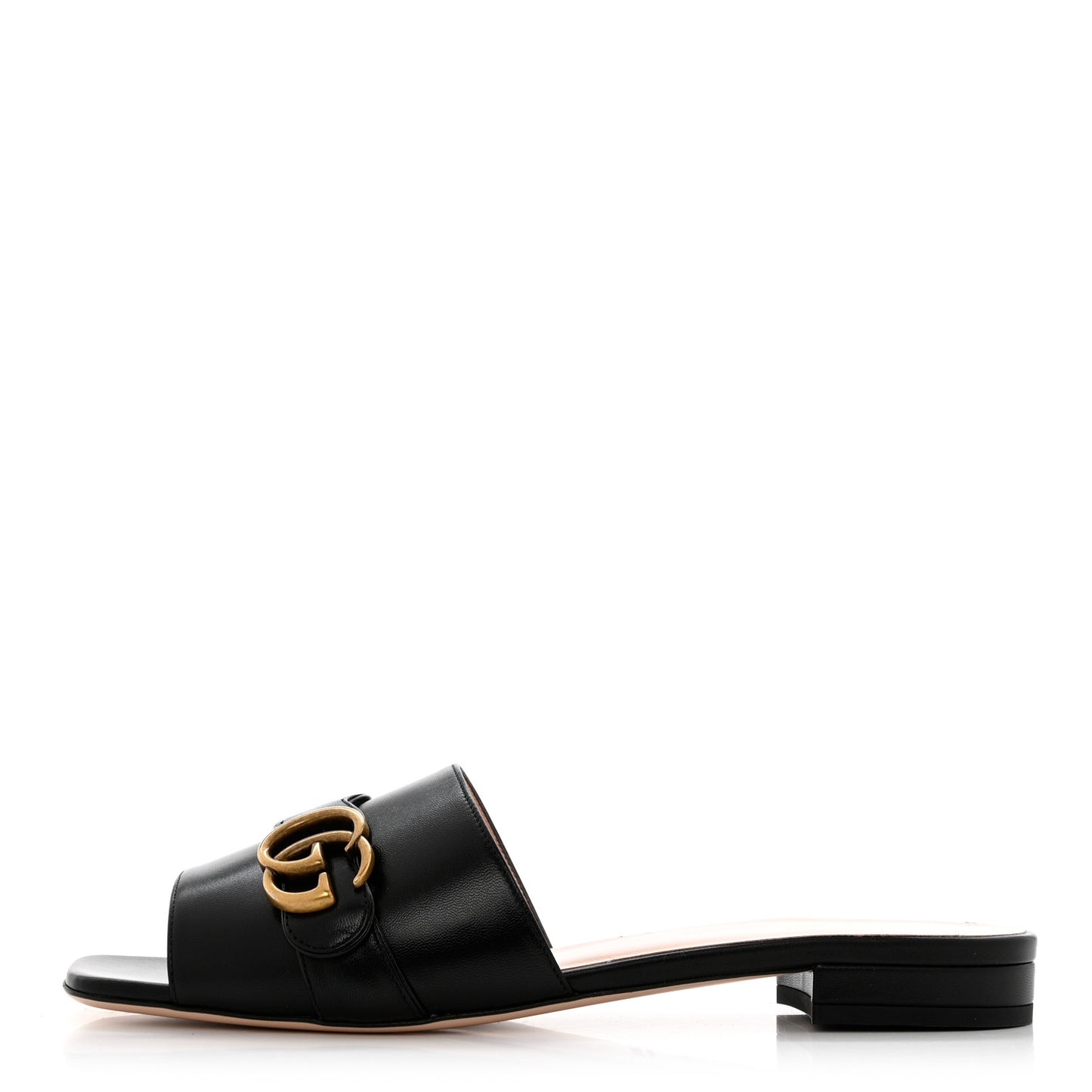 Malaga Kid GG Marmont Flat Slide Sandals 41 Black