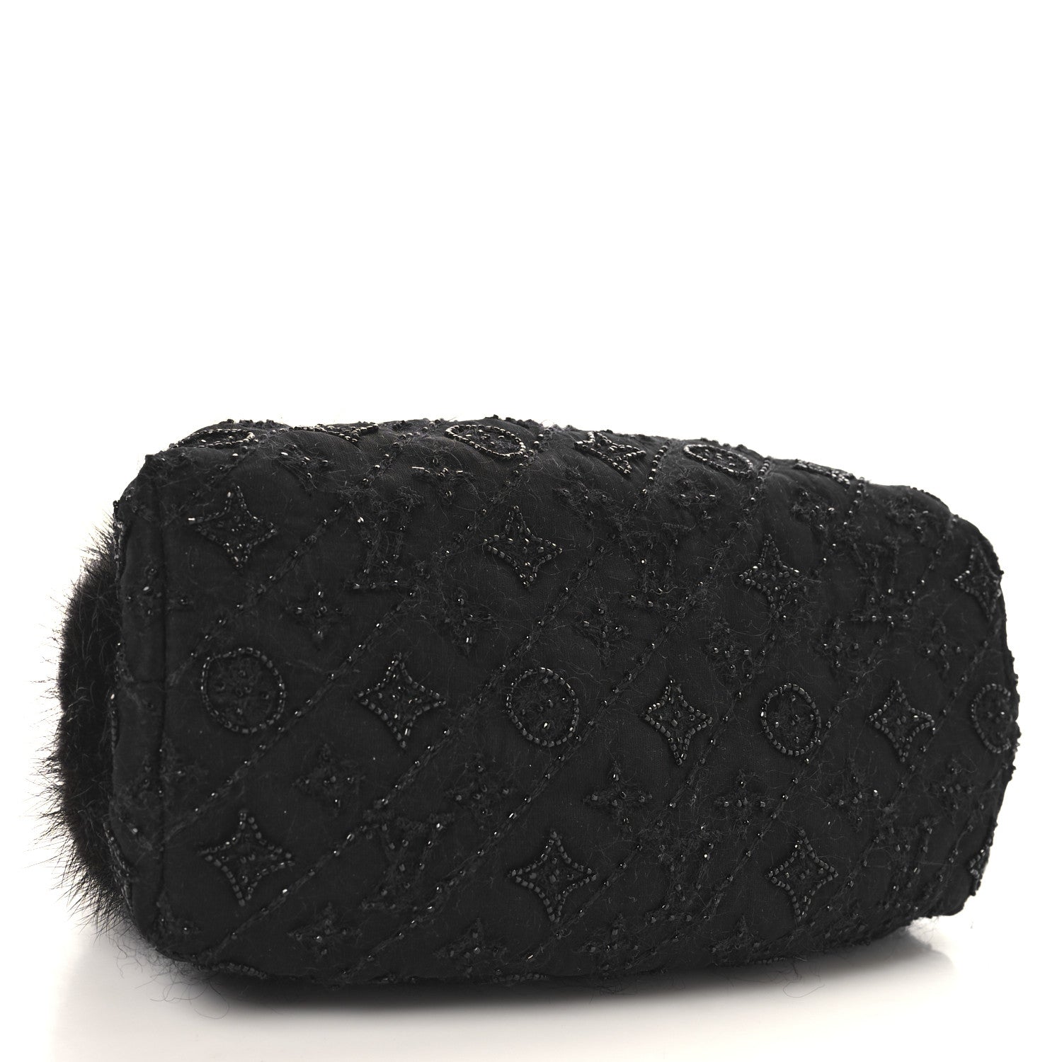 Louis Vuitton Mousseline Mink Lizard Beaded Demi Lune MM Black 4 of 9