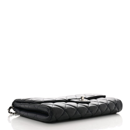 Chanel Caviar Quilted Clutch With Chain Flap Navy Blue 4 of 13