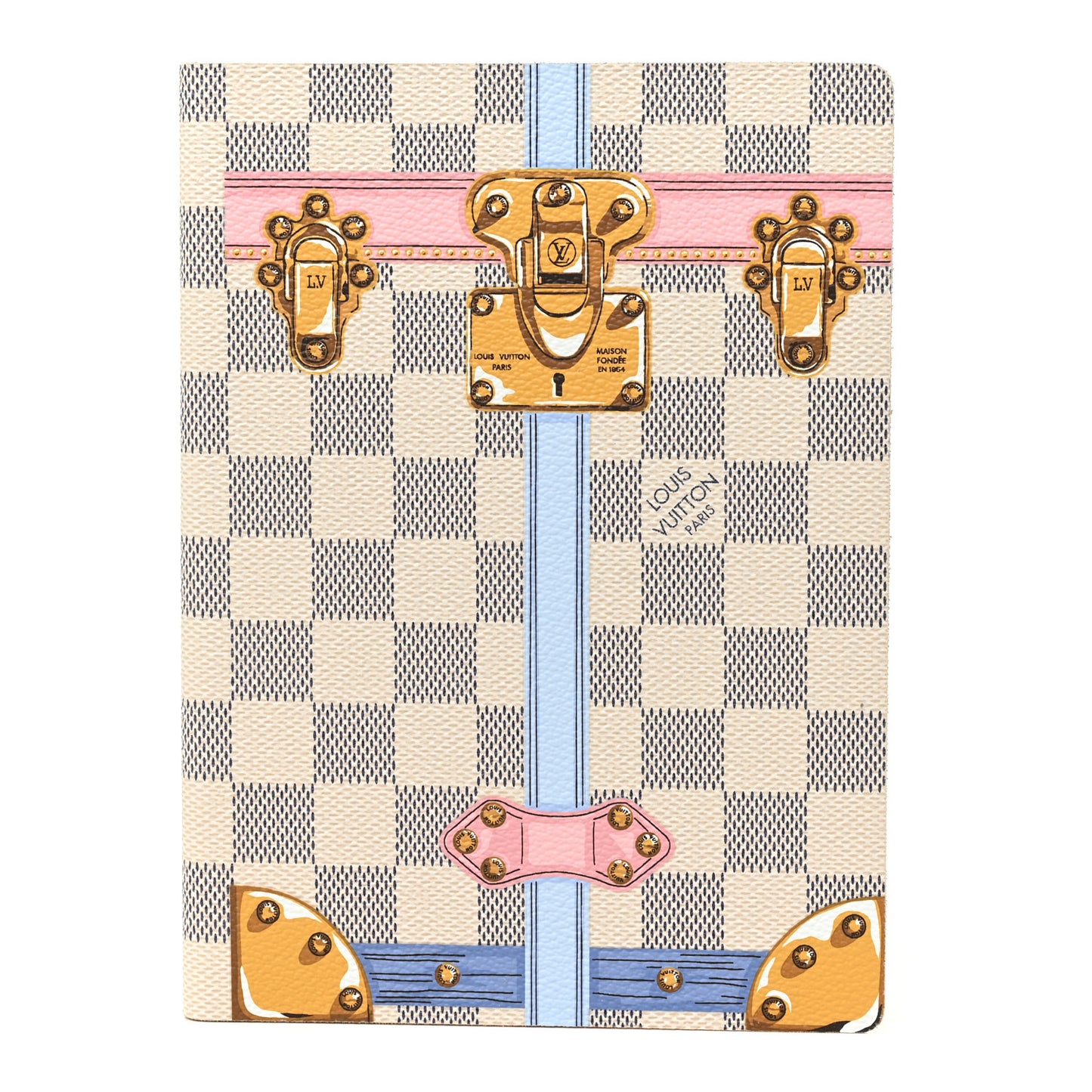 Damier Azur Summer Trunks Clemence Notebook MM