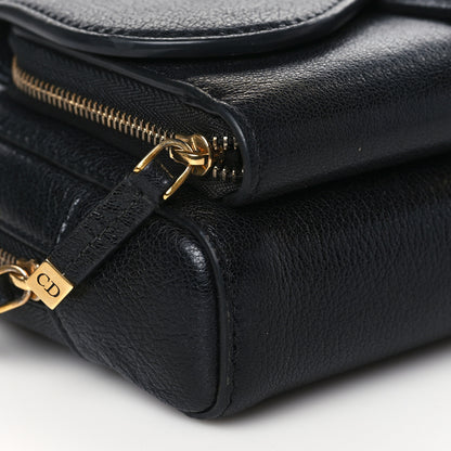 Christian Dior Goatskin Double Saddle Pouch Black 8 of 9