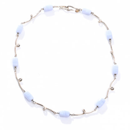 Tiffany Sterling Silver Lace Agate Twist Necklace 3 of 6