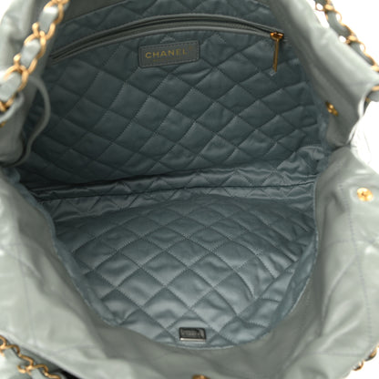 Chanel Shiny Calfskin Quilted Chanel 22 Light Blue 6 of 11