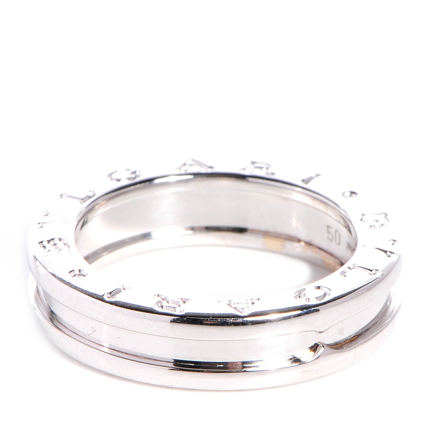 Bulgari 18K White Gold B.Zero1 One-Band Ring 50 5.5 1 of 5