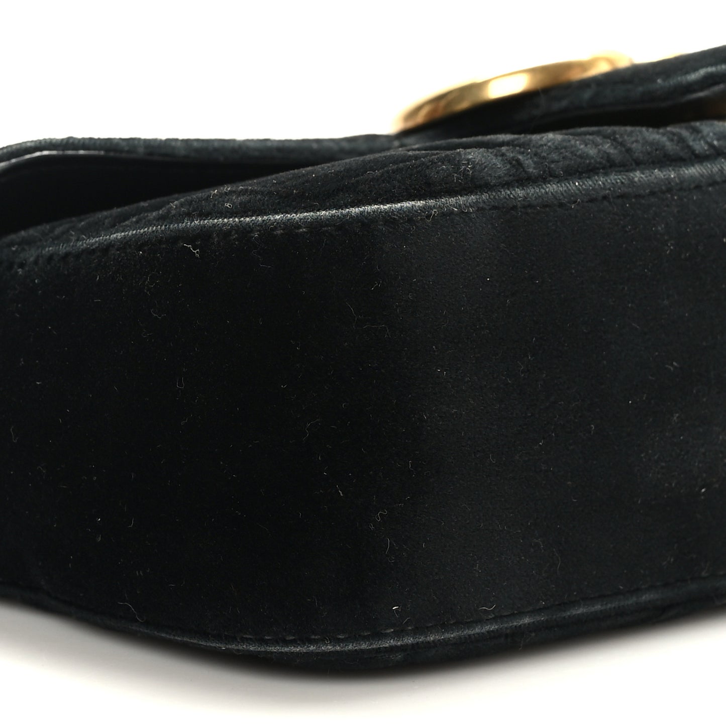 Velvet Matelasse Mini GG Marmont Shoulder Bag Black