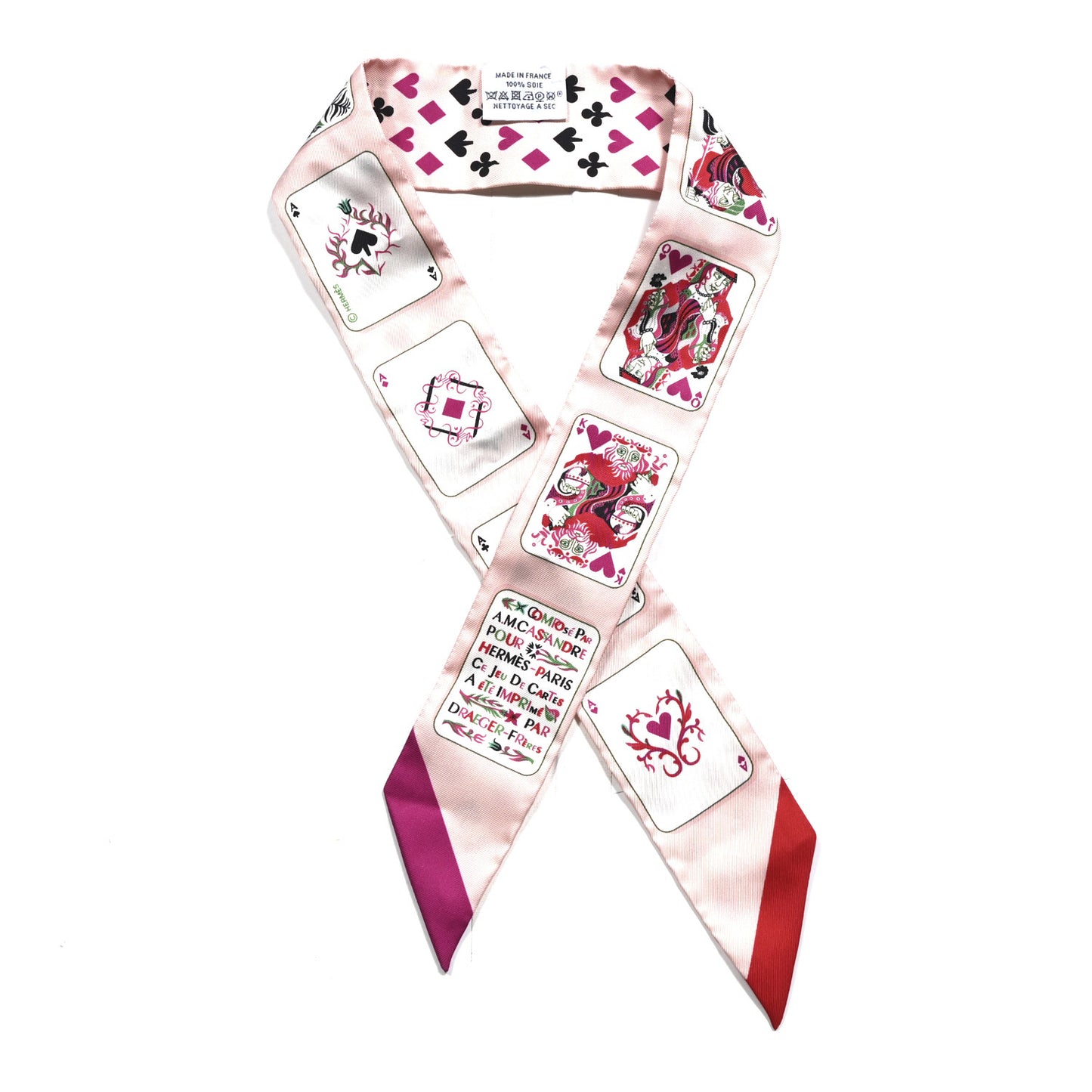 Silk Jeu de Cartes Twilly Rose Nacre Fuchsia Rouge